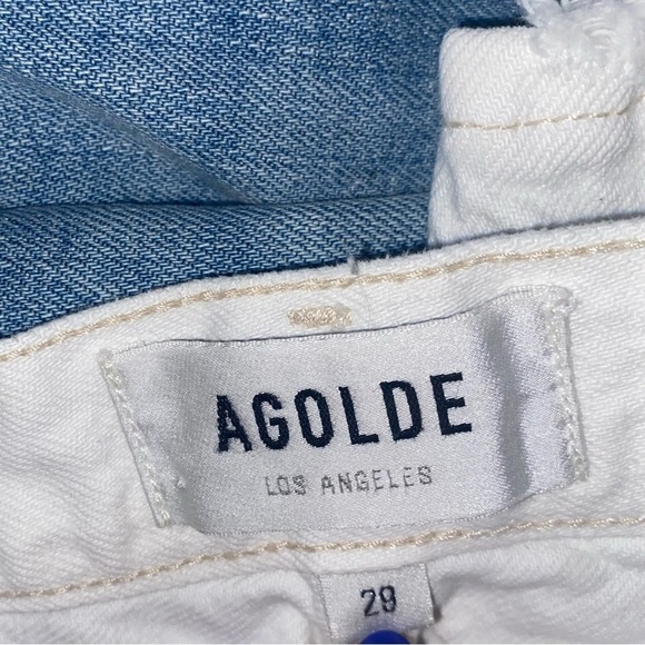 AGOLDE Riley White Frayed White Jeans - Picture 3 of 6